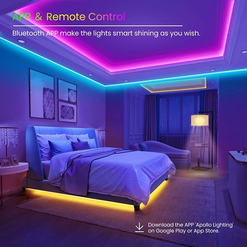 50 FT LED Strip Lights,Bluetooth LED Lights for Bedroom, Color