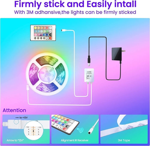 50 FT LED Strip Lights,Bluetooth LED Lights for Bedroom, Color